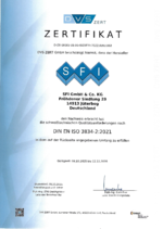 Zertifikat DIN EN ISO 3834-2 SFI Anlagenbau - Zertifikat DIN EN ISO 3834-2